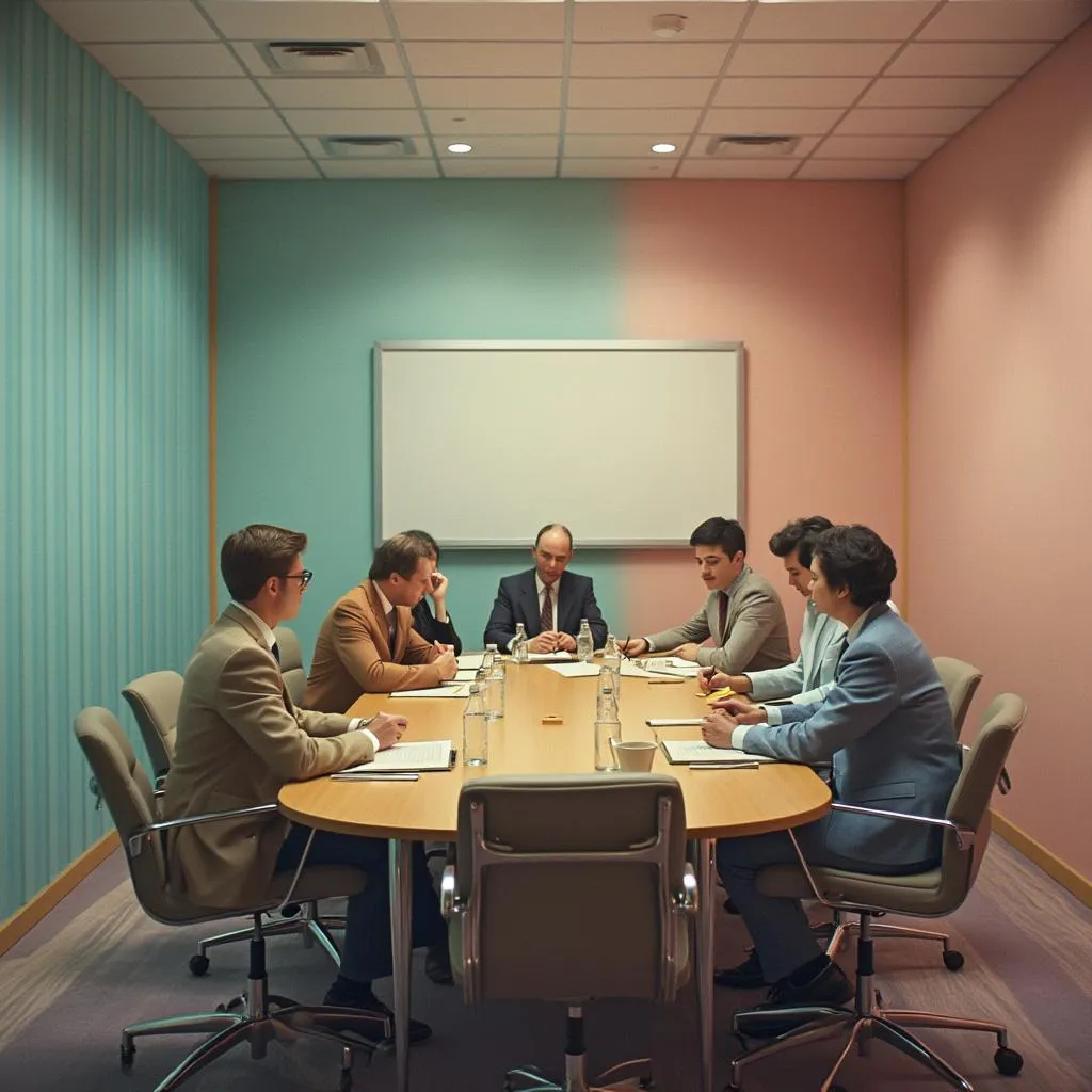 Strategie-Meeting im Retro-Konferenzraum